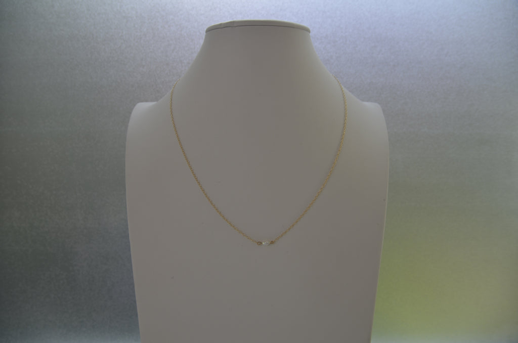 Dainty Rice Pearl Necklace Gold Fill