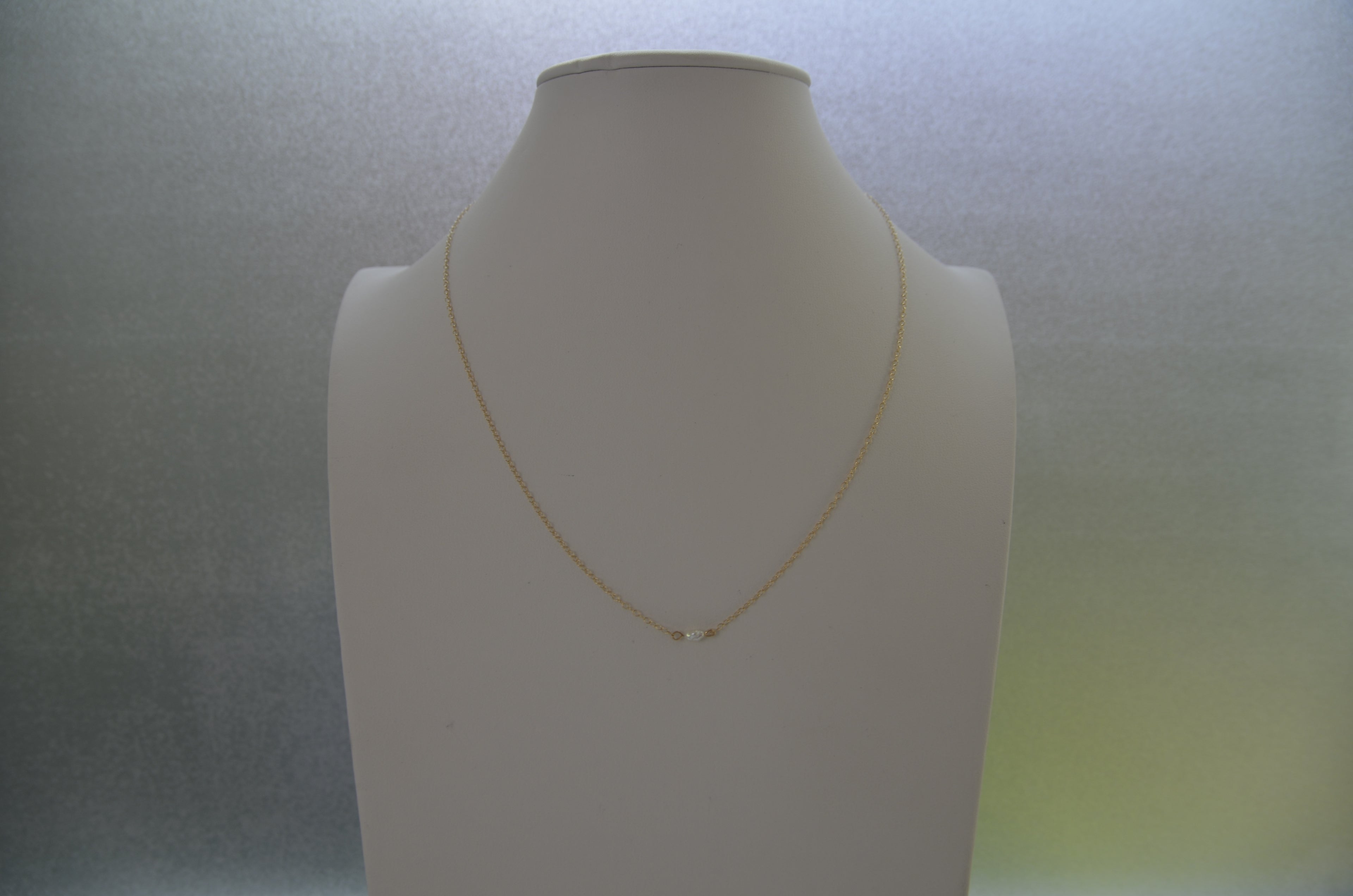 Dainty Rice Pearl Necklace Gold Fill
